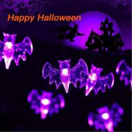 🎃 halloween solar string lights - dytesa 30 led purple bat lights, 21.3 ft, ip65 waterproof for outdoor indoor party decor, patio, lawn, garden, yard логотип