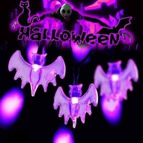 img 1 attached to 🎃 Halloween Solar String Lights - DYTesa 30 LED Purple Bat Lights, 21.3 Ft, IP65 Waterproof for Outdoor Indoor Party Decor, Patio, Lawn, Garden, Yard