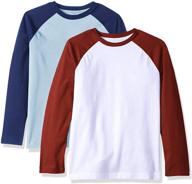 amazon essentials boys' long sleeve baseball t-shirts in tops, tees & shirts logo
