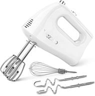 vezzio electric hand mixer with 5-speed control, eject button, and stainless steel accessories - perfect for whipping cream, mixing dough, and baking delicious treats! логотип