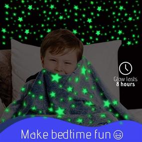 img 3 attached to 🌟 Glow in The Dark XL Kids Throw Star Blanket - Super Soft Boys' Glow in The Dark Throw Blankets - Soft Fleece Blanket with Complimentary Glow Star Stickers - 60 x 80 Inches