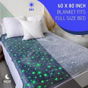 img 2 attached to 🌟 Glow in The Dark XL Kids Throw Star Blanket - Super Soft Boys' Glow in The Dark Throw Blankets - Soft Fleece Blanket with Complimentary Glow Star Stickers - 60 x 80 Inches