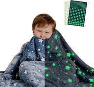 🌟 glow in the dark xl kids throw star blanket - super soft boys' glow in the dark throw blankets - soft fleece blanket with complimentary glow star stickers - 60 x 80 inches logo