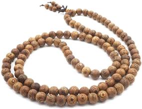 img 1 attached to 108 Prayer Beads Mala Bracelet: Natural Wood Tibetan Buddhist Buddha Meditation Necklace Mala Bracelet for Ultimate Mindful Experiences