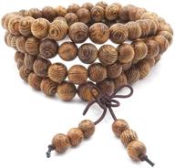 108 prayer beads mala bracelet: natural wood tibetan buddhist buddha meditation necklace mala bracelet for ultimate mindful experiences logo