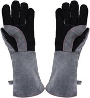 fire-resistant leather welding gloves with kevlar stitching - plasmaller 16-inch, 932℉ logo