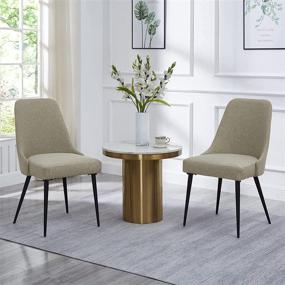 img 1 attached to 🪑 Ball & Cast Kitchen Dining Chair Set of 2 - Beige, 19"W x 22.75"D x 35.25"H - High-Quality Furniture