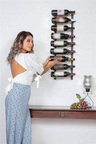 img 2 attached to 🍷 RHEADEDL Wine Rack: Stylish Wall Mounted Storage with 18 Bottle Shelf Design, Horizontal Label Display, Stainless Steel Cap, and Pairing List Bonus