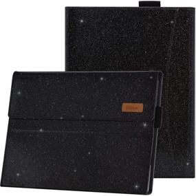 img 4 attached to RSAquar Glitter Black Case for Microsoft Surface Pro 🌟 7/6/5/4/3 - Multiple Angle Viewing | Fits Type Cover Keyboard/Kickstand