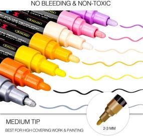 img 2 attached to Emooqi Acrylic Paint Pens Set - 24 Colors Paint Markers for Rock, Craft, Ceramic, Glass, Wood, Fabric, Canvas - Art Crafting Supplies