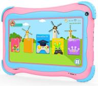📱 планшет для детей на операционной системе android с четырехъядерным процессором: 7-дюймовый с большим аккумулятором и защитой глаз - ips-экраном. объем памяти 1 гб + 16 гб, возможность родительского контроля, google play, загружены образовательные приложения. логотип