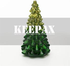 img 2 attached to 🎄 Exquisite Lighted Glass Christmas Tree Figurine: Battery Operated, Timer, Perfect for Centerpieces and Mantels