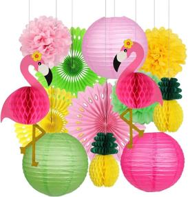 img 4 attached to Flamingo Party Supplies: Festive Hawaiian 🌺 Decorations for Birthday, Luau & Bachelorette Parties