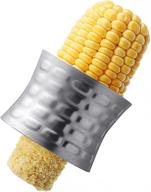 🌽 efficient fullcare stainless steel corn stripping tool: strip, peel, slice, and remove corn with ease – non-slip grip included logo