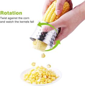 img 2 attached to 🌽 Efficient FullCare Stainless Steel Corn Stripping Tool: Strip, Peel, Slice, and Remove Corn with Ease – Non-Slip Grip Included