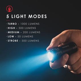 img 2 attached to 💡 NEBO 1000-Lumen Pocket Sized Flashlight: Four Light Modes, Turbo Mode & More - Water & Impact Resistant, Rechargeable & Power Memory - 6878