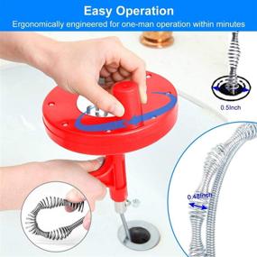 img 2 attached to 🚰 25 Ft Plumbing Snake Drain Auger: Flexible Sink & Pipe Snake for Clog Removal in Bathroom, Kitchen, and Shower Drain - Includes Gloves & Plastic Hair Snake