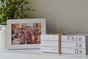 img 2 attached to 📚 Kigan Home Decorative Book Stack, Set of 3 – This is Us Rustic White Farmhouse Stacked Books with Twine – Ideal for Shelf, Coffee Table and Fireplace Mantel Decoration
