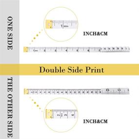 img 2 attached to 📏 TTKLYN Soft Tape Measure for Sewing Tailor Cloth: 2 Pack - 120 Inches/300cm Yellow & 60 Inches/150cm White