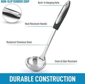 img 3 attached to 🥣 Zulay 12 inch Stainless Steel Soup Ladle - Durable and Rust Proof - Ergonomic Handle - Ideal for Cooking, Gravy, Sauces and More