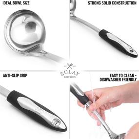 img 1 attached to 🥣 Zulay 12 inch Stainless Steel Soup Ladle - Durable and Rust Proof - Ergonomic Handle - Ideal for Cooking, Gravy, Sauces and More