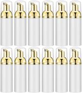 🧴 12pcs, white+gold, bpa free mini travel size foaming soap dispenser - 1.7 oz/50ml empty plastic foam pump bottles for refillable travel hand soap foaming, shampoo, body wash logo