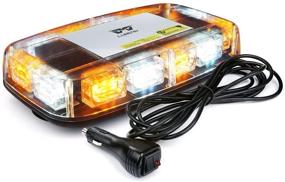 img 4 attached to 🔆 High Visibility 36LED Roof Top Mini Strobe Light with Magnetic Base for Snow Plow, Trucks, Construction Vehicles - Amber/White Emergency Safety Warning LED Flashing Strobe Light Bar