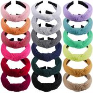 🌺 siquk 18-piece wide turban headband set: stylish cross knot headbands for women and girls logo