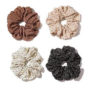 img 3 attached to XL шелковый оверсайз Scrunchie для густых длинных волос - премиум шелковистые резинки для волос Jumbo для женщин и девочек