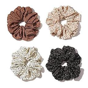 img 1 attached to XL шелковый оверсайз Scrunchie для густых длинных волос - премиум шелковистые резинки для волос Jumbo для женщин и девочек