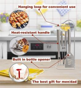 img 1 attached to 🔥 The Ultimate BBQ Grill Tool Set: ROMANTICIST 20pc Heavy Duty Set in Case - Perfect Gift for Birthdays, Weddings, and Outdoor Cooking - Professional Accessories for Camping, Grilling, and Smoking.