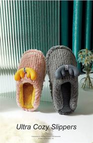 img 2 attached to Fuzzy House Slippers: Memory Foam, Cute, 🏠 Cozy & Warm | Lightweight Non-Slip Winter Footwear