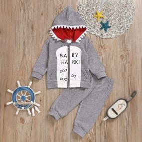 img 3 attached to Newborn Toddler Boys' Clothing Sweatsuit Set