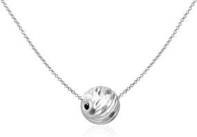 img 4 attached to 💎 Ocean Beauty: Sterling Silver Diamond-Cut 10mm Sliding Bead Ball Necklace Pendant Chain - Minimalist Jewelry for Mothers Day