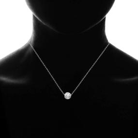 img 2 attached to 💎 Ocean Beauty: Sterling Silver Diamond-Cut 10mm Sliding Bead Ball Necklace Pendant Chain - Minimalist Jewelry for Mothers Day