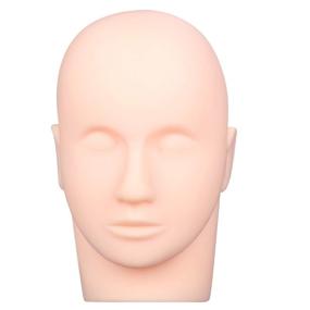 img 4 attached to 💄 Rubber Practice Mannequin Head for Esthetics Training - Makeup Practice Head for Eyelashes and Cosmetology Doll Face, with Mount Hole