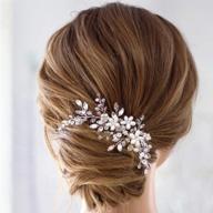 💎 sparkling crystal bridal hair comb with pearls - elegant silver side comb hair accessory for women and girls logo