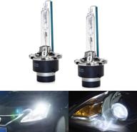 🚗 d2s xenon white headlight bulbs - 12v 5500k 35w - 2pc pack replacement bulbs for car automotive (hi d2s) logo