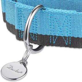 img 2 attached to 🐾 Extra Strong 1.5 Inch Wide Martingale Collar – Heavy Duty Nylon Dog Collar for Medium to XLarge Dogs with 2-Color Stripe, Designed to Minimize Pulling