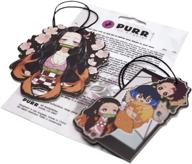 purr car air freshener - demon slayer anime theme | twin pack, long-lasting mystery scent logo