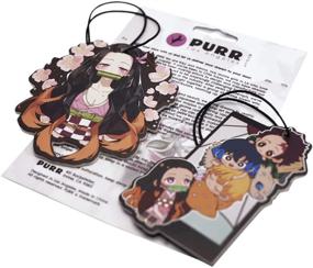 img 1 attached to PURR Car Air Freshener - Demon Slayer Anime Theme | Twin Pack, Long-Lasting Mystery Scent