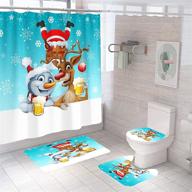 christmas curtain non slip waterproof bathroom logo