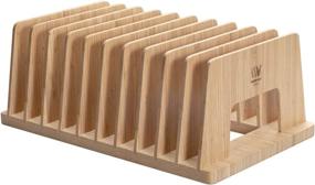 img 1 attached to Optimize your organization with the MobileVision Bamboo Desktop File Folder Organizer and Paper Tray, featuring 10 convenient slots