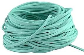 img 3 attached to 🧵 Aqua Suede Cord Lace Leather Cord for Jewelry Making - BeadsTreasure, 3x1.5mm, 20 Feet