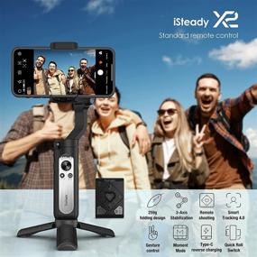 img 3 attached to 📸 Hohem iSteady X2-3-Axis Handheld Gimbal Stabilizer with Tripod & Remote Control, Type C Reverse Charging for Vlog, Live Streaming, YouTube, iPhone & Android