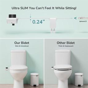 img 2 attached to 🚽 Bath & Bum Bidet: Ultra-Slim Toilet Attachment with Dual Nozzle Tips, Self-Cleaning Mode, Adjustable Pressure - Easy to Use!