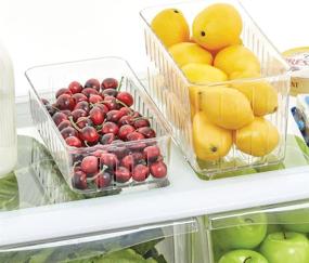 img 2 attached to 🥦 mDesign Clear Plastic Kitchen Refrigerator Produce Storage Organizer Bin - 4 Pack, S Size