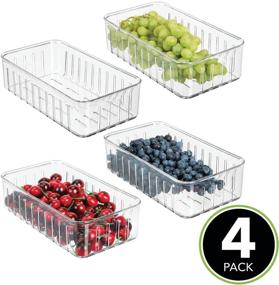 img 3 attached to 🥦 mDesign Clear Plastic Kitchen Refrigerator Produce Storage Organizer Bin - 4 Pack, S Size