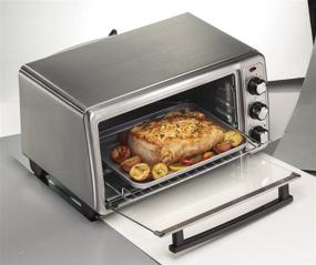 img 1 attached to 🍞 Stainless Steel Hamilton Beach 6-Slice Countertop Toaster Oven (31411) with Bake Pan