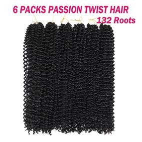 img 2 attached to Amorery 24 Inch Passion Twist Hair 6 Packs Water Wave Braiding for Butterfly Locs Crochet Braids Fluffy Long Bohemian Extensions - 24Inch, 1B, Black